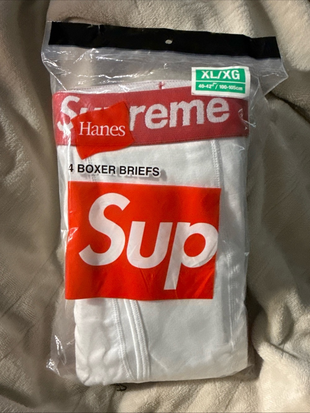 Hanes Supreme White Boxer Briefs XL / 4 briefs